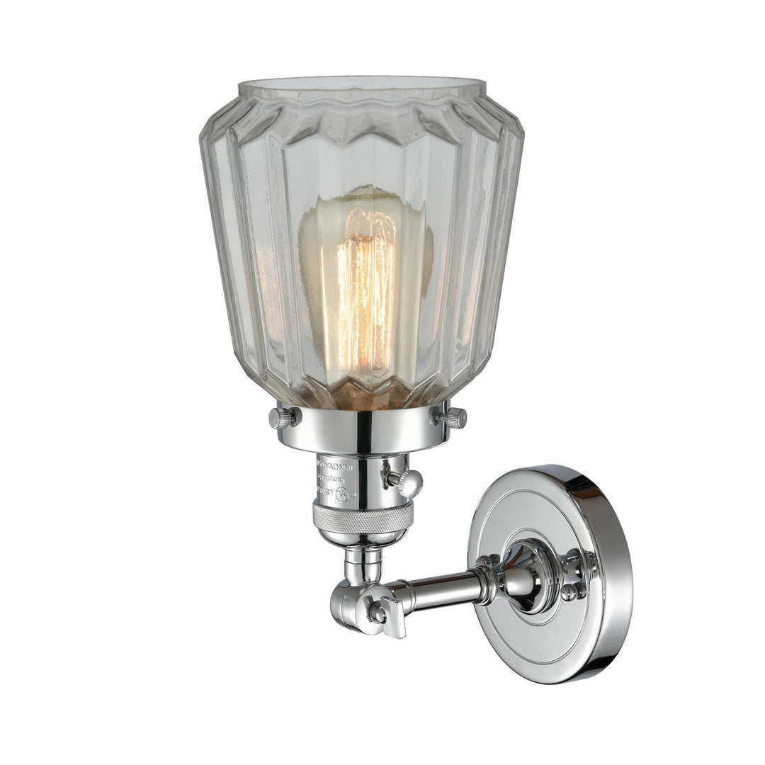 Innovations Franklin Restoration 203SW-PC-G142 Wall Sconce Light - Polished Chrome