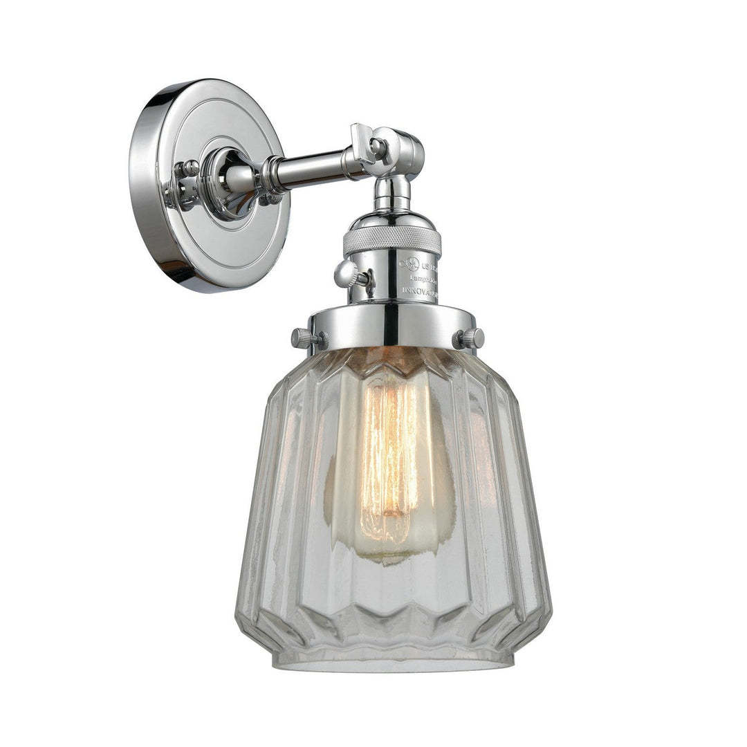 Innovations Franklin Restoration 203SW-PC-G142-LED Wall Sconce Light - Polished Chrome