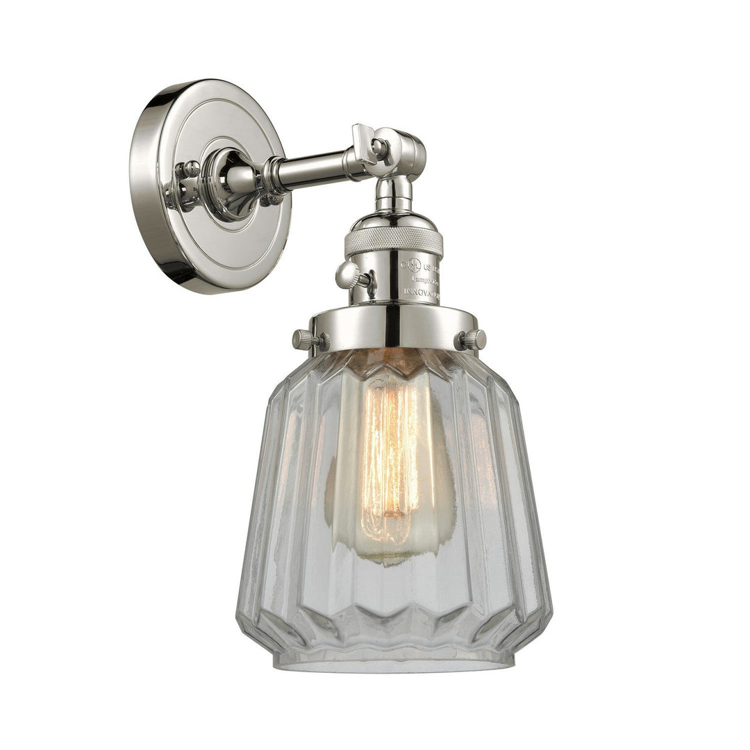 Innovations Franklin Restoration 203SW-PN-G142-LED Wall Sconce Light - Polished Nickel