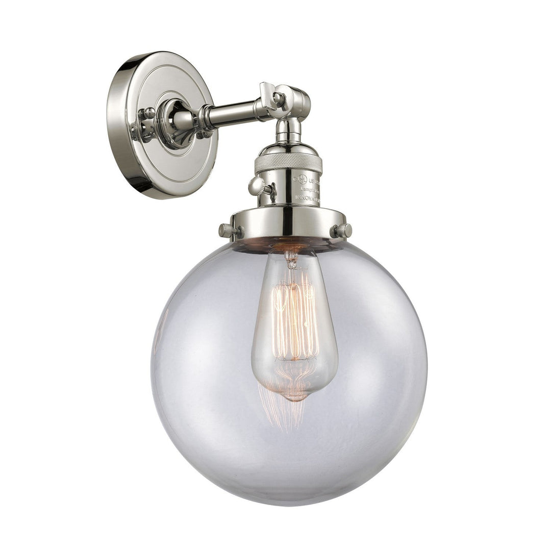 Innovations Franklin Restoration 203SW-PN-G202-8-LED Wall Sconce Light - Polished Nickel