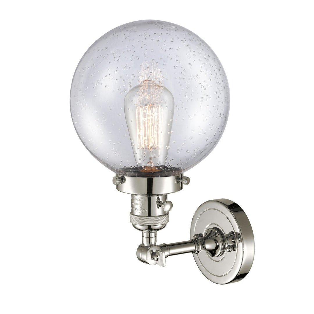 Innovations Franklin Restoration 203SW-PN-G204-8 Wall Sconce Light - Polished Nickel
