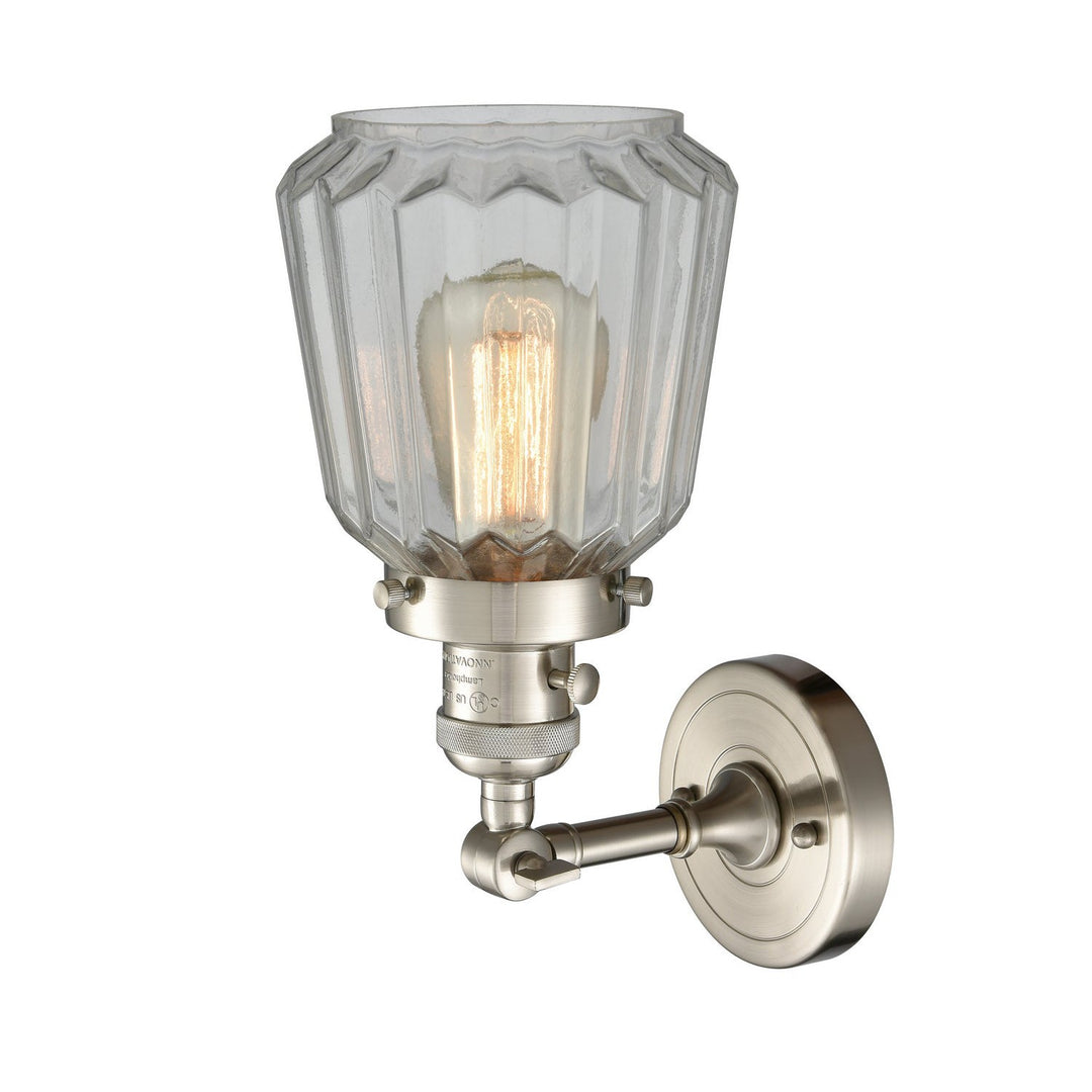 Innovations Franklin Restoration 203SW-SN-G142 Wall Sconce Light - Brushed Satin Nickel
