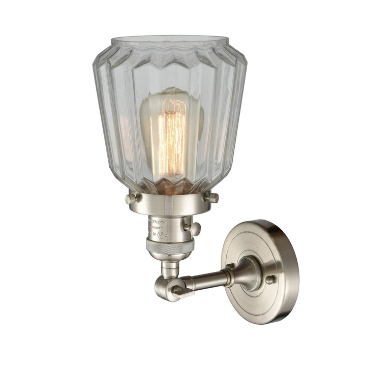 Innovations Franklin Restoration 203SW-SN-G142 Wall Sconce Light - Brushed Satin Nickel