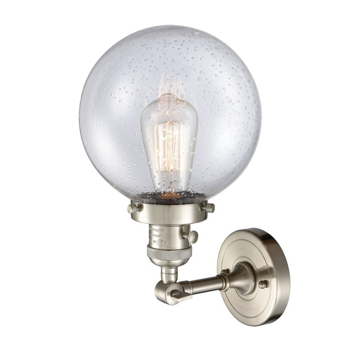 Innovations Franklin Restoration 203SW-SN-G204-8 Wall Sconce Light - Brushed Satin Nickel