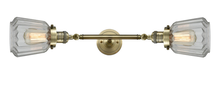 Innovations Franklin Restoration 208L-AB-G142 Bath Vanity Light 7 in. wide - Antique Brass