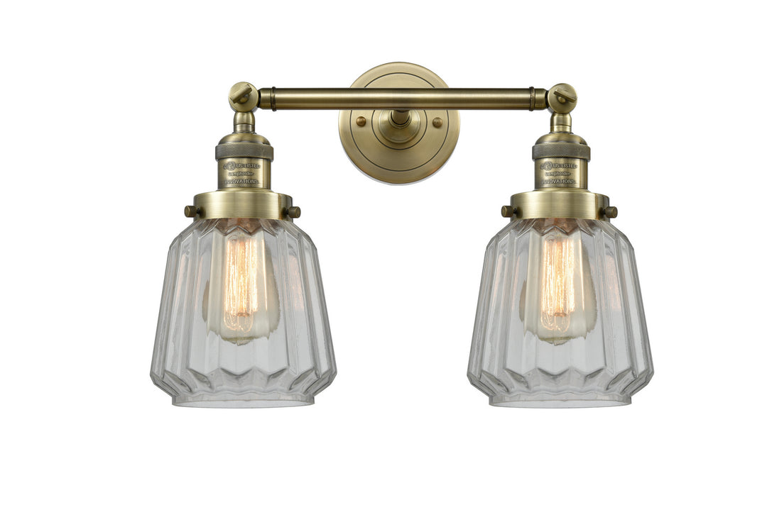 Innovations Franklin Restoration 208L-AB-G142 Bath Vanity Light 7 in. wide - Antique Brass