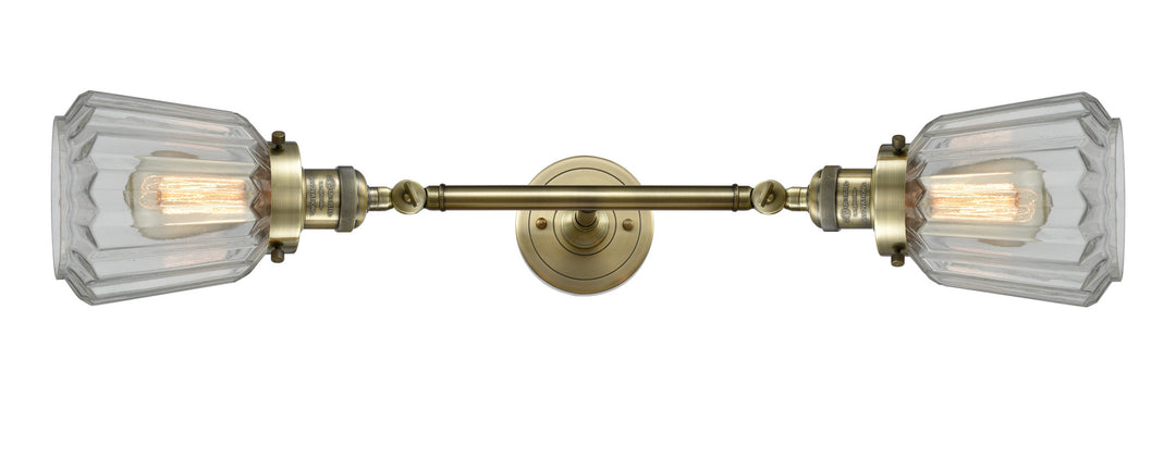 Innovations Franklin Restoration 208L-AB-G142-LED Bath Vanity Light 7 in. wide - Antique Brass