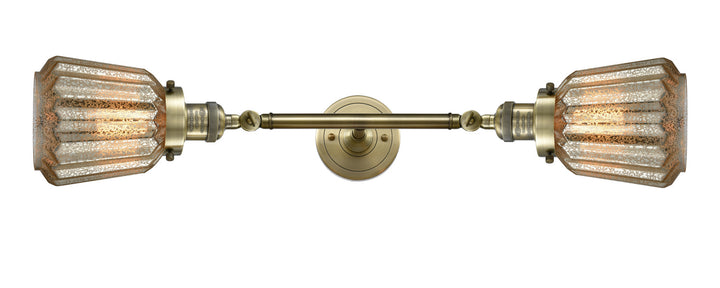 Innovations Franklin Restoration 208L-AB-G146 Bath Vanity Light 7 in. wide - Antique Brass