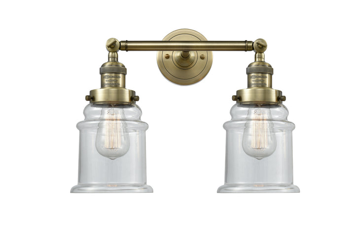 Innovations Franklin Restoration 208L-AB-G182 Bath Vanity Light 6 in. wide - Antique Brass