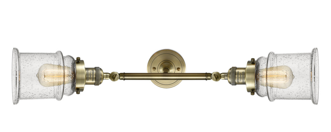 Innovations Franklin Restoration 208L-AB-G184 Bath Vanity Light 6 in. wide - Antique Brass