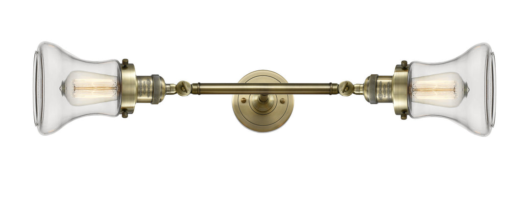 Innovations Franklin Restoration 208L-AB-G192 Bath Vanity Light 7 in. wide - Antique Brass