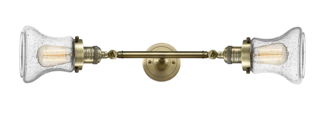 Innovations Franklin Restoration 208L-AB-G194-LED Bath Vanity Light 7 in. wide - Antique Brass