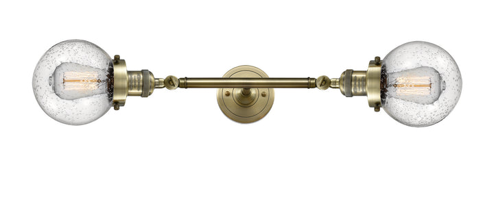 Innovations Franklin Restoration 208L-AB-G204-6 Bath Vanity Light 6 in. wide - Antique Brass