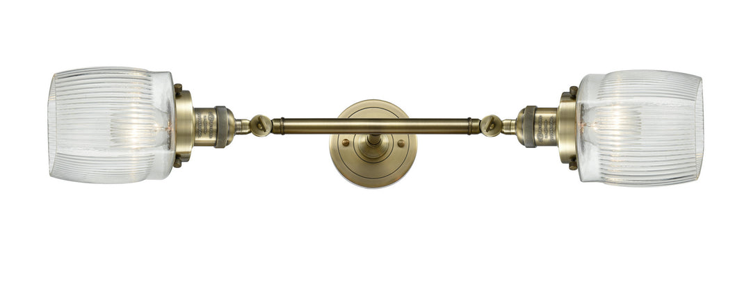 Innovations Franklin Restoration 208L-AB-G302 Bath Vanity Light 6 in. wide - Antique Brass