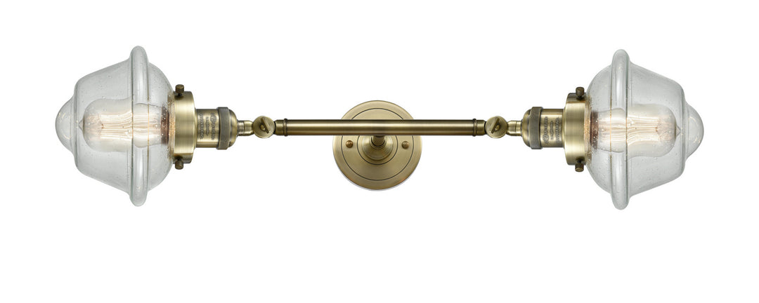 Innovations Franklin Restoration 208L-AB-G534 Bath Vanity Light 8 in. wide - Antique Brass