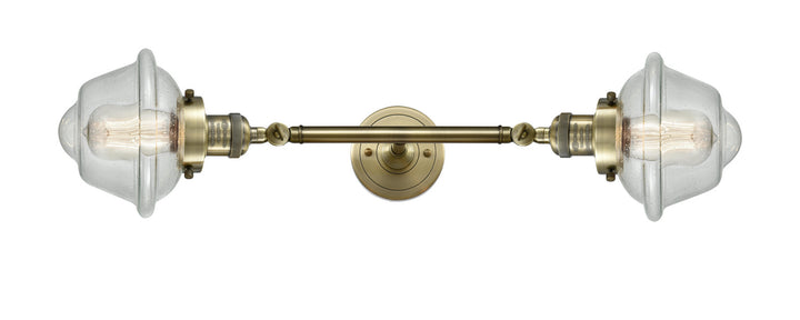 Innovations Franklin Restoration 208L-AB-G534 Bath Vanity Light 8 in. wide - Antique Brass