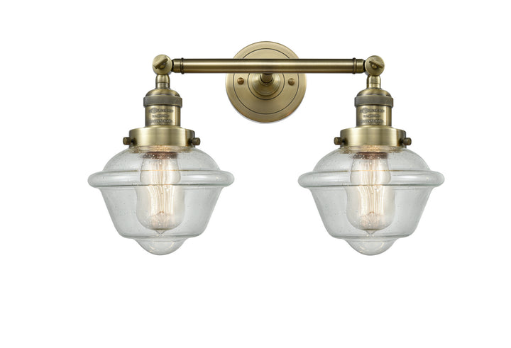 Innovations Franklin Restoration 208L-AB-G534 Bath Vanity Light 8 in. wide - Antique Brass