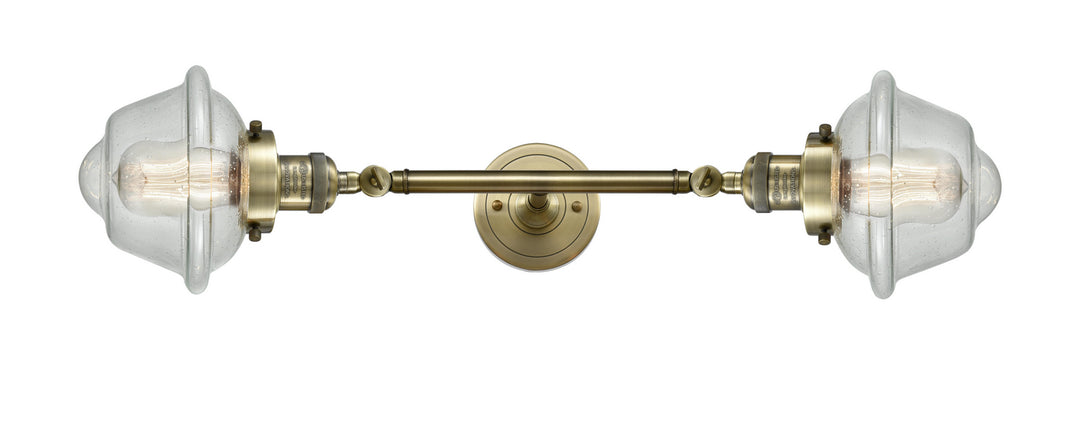 Innovations Franklin Restoration 208L-AB-G534-LED Bath Vanity Light 8 in. wide - Antique Brass