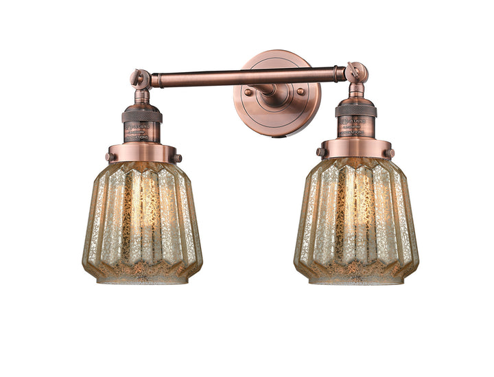 Innovations Franklin Restoration 208L-AC-G146-LED Bath Vanity Light 7 in. wide - Antique Copper