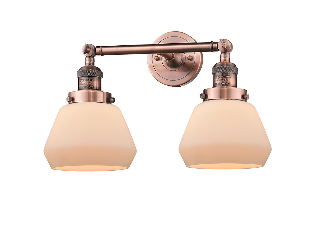 Innovations Franklin Restoration 208L-AC-G171 Bath Vanity Light 7 in. wide - Antique Copper