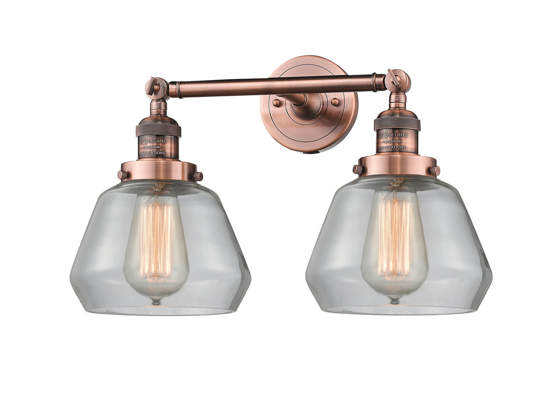 Innovations Franklin Restoration 208L-AC-G172-LED Bath Vanity Light 7 in. wide - Antique Copper