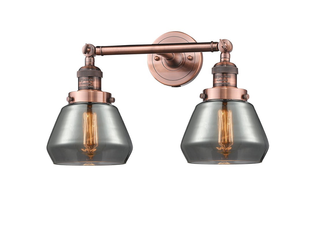 Innovations Franklin Restoration 208L-AC-G173 Bath Vanity Light 7 in. wide - Antique Copper