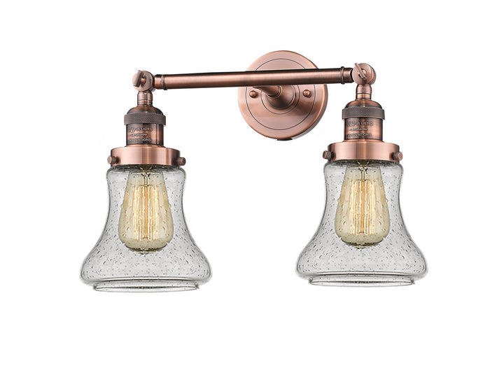 Innovations Franklin Restoration 208L-AC-G194 Bath Vanity Light 7 in. wide - Antique Copper
