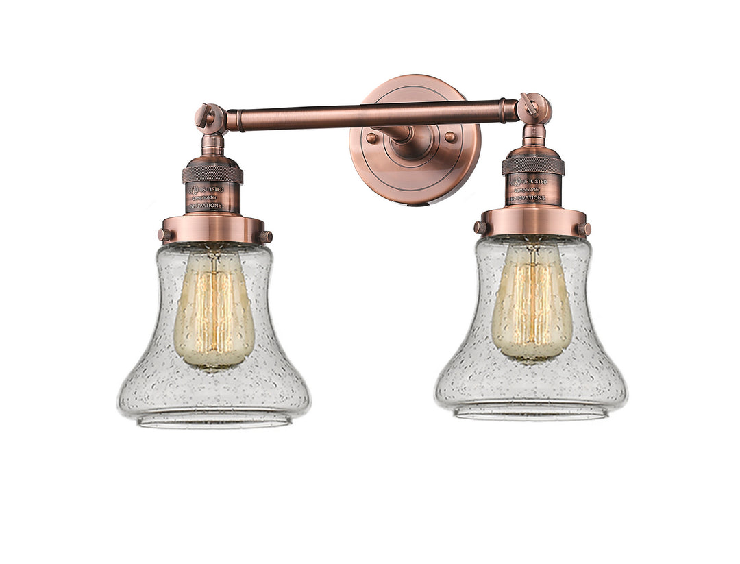Innovations Franklin Restoration 208L-AC-G194-LED Bath Vanity Light 7 in. wide - Antique Copper