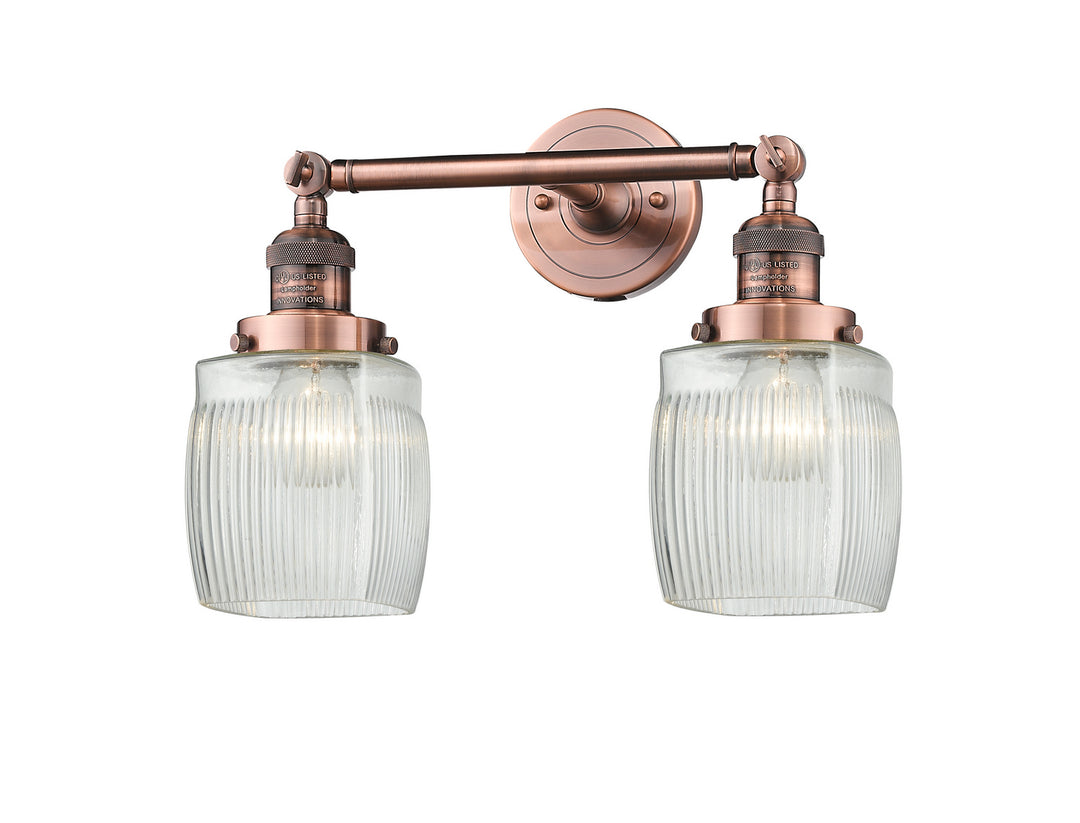 Innovations Franklin Restoration 208L-AC-G302-LED Bath Vanity Light 6 in. wide - Antique Copper