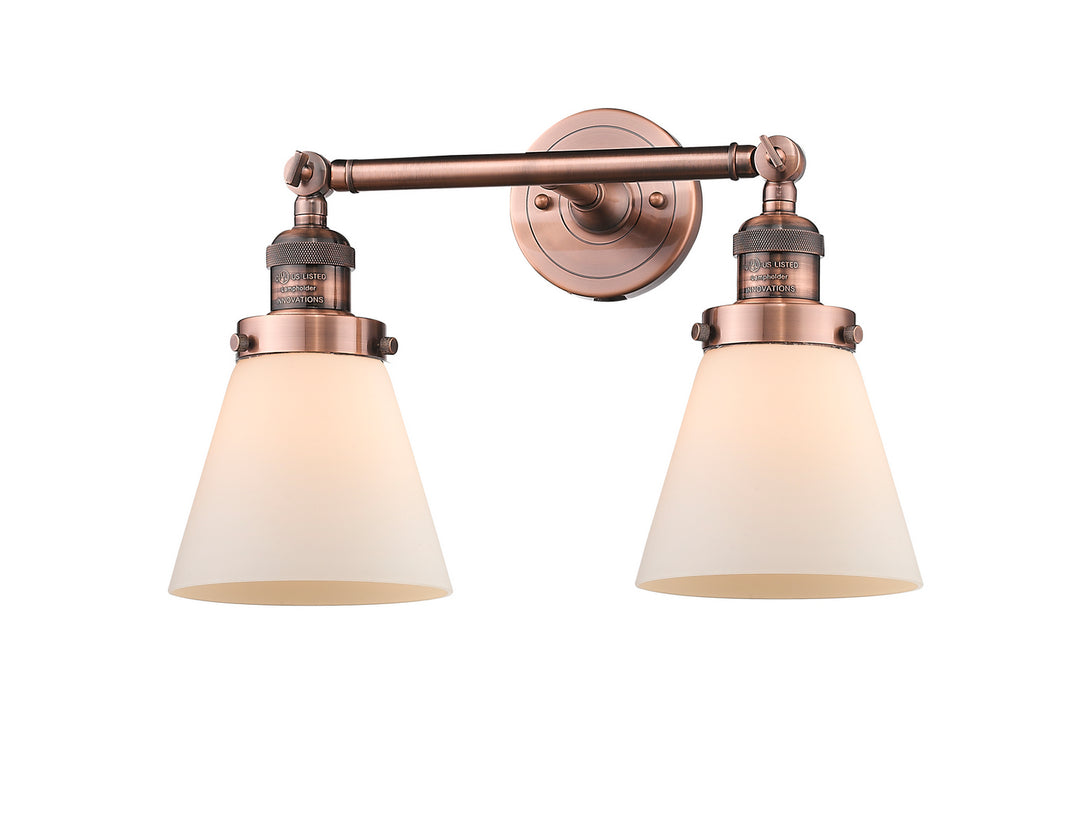 Innovations Franklin Restoration 208L-AC-G61-LED Bath Vanity Light 7 in. wide - Antique Copper