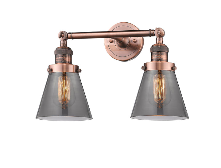 Innovations Franklin Restoration 208L-AC-G63-LED Bath Vanity Light 7 in. wide - Antique Copper