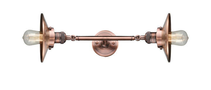 Innovations Franklin Restoration 208L-AC-M3-LED Bath Vanity Light 8 in. wide - Antique Copper