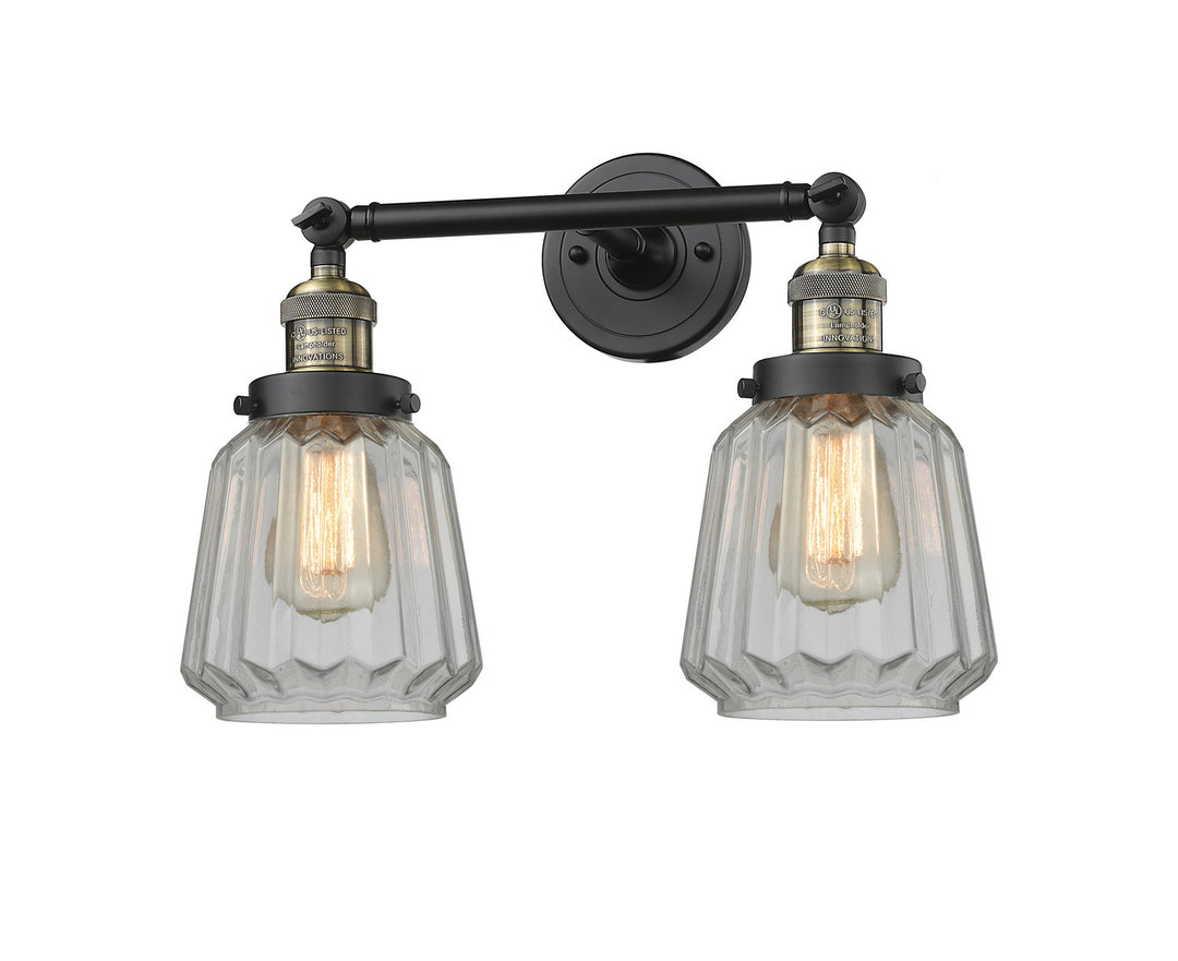 Innovations Franklin Restoration 208L-BAB-G142 Bath Vanity Light 7 in. wide - Black Antique Brass