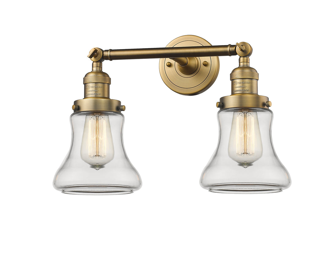 Innovations Franklin Restoration 208L-BB-G192 Bath Vanity Light 7 in. wide - Brushed Brass