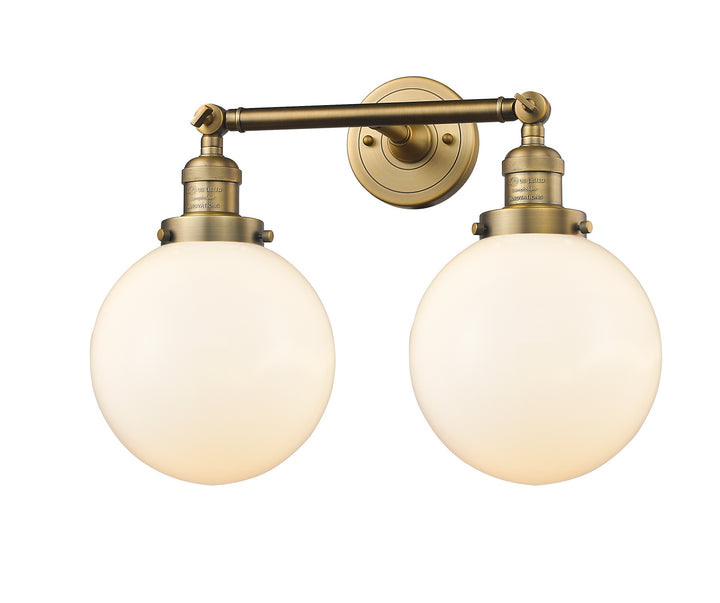 Innovations Franklin Restoration 208L-BB-G201-8-LED Bath Vanity Light 8 in. wide - Brushed Brass