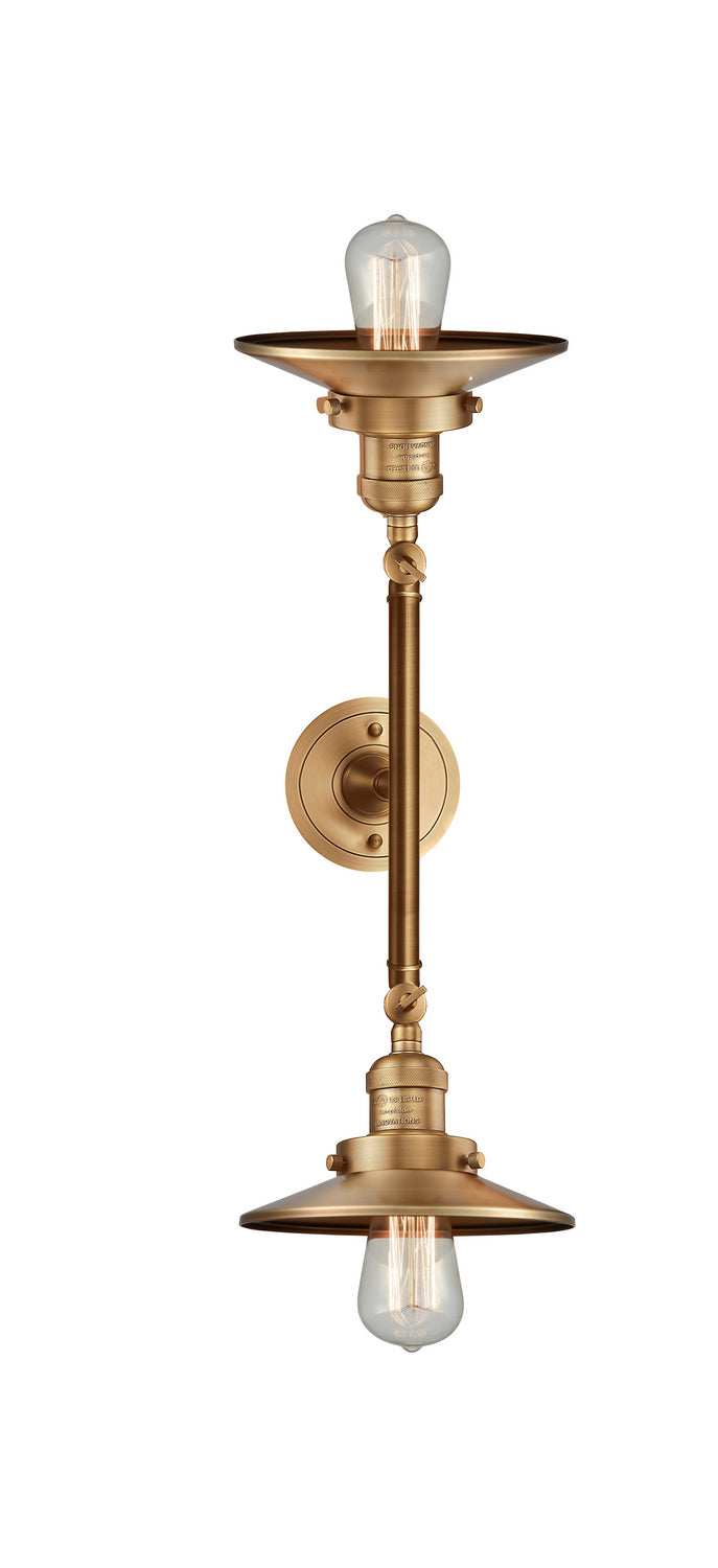 Innovations Franklin Restoration 208L-BB-M4 Bath Vanity Light 8 in. wide - Brushed Brass
