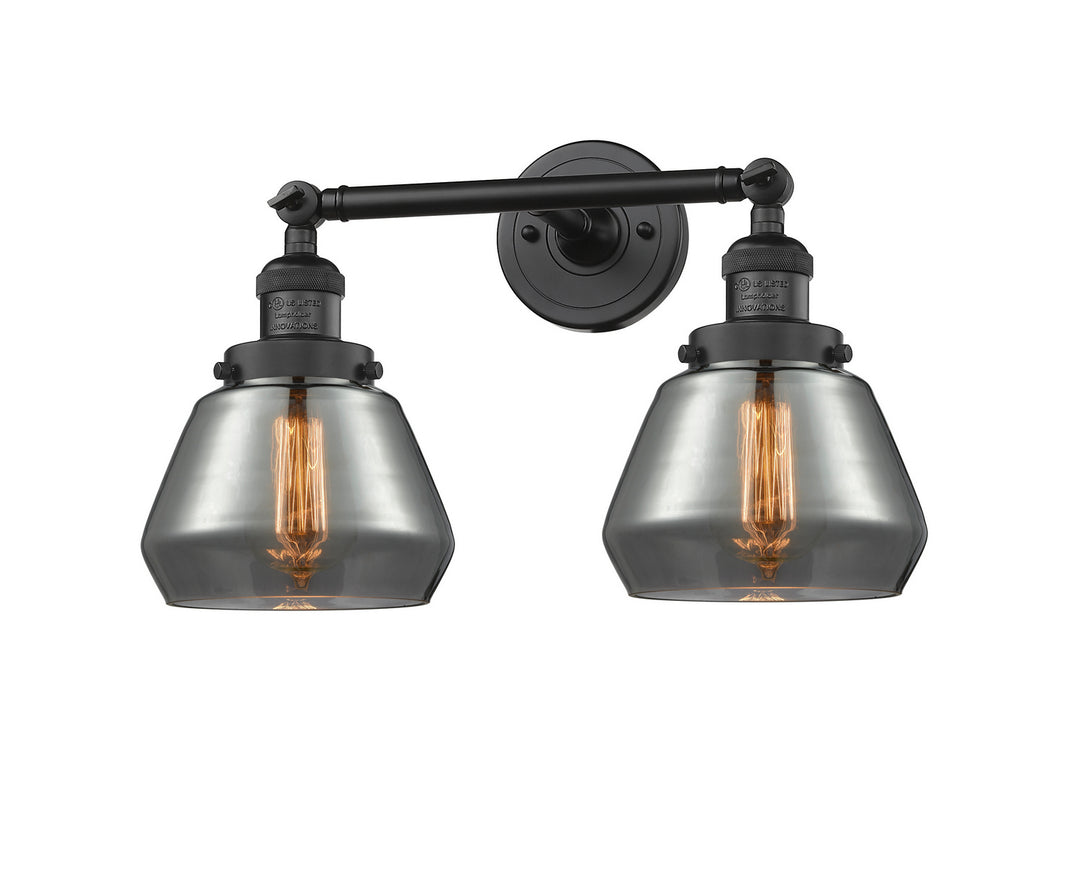 Innovations Franklin Restoration 208L-BK-G173-LED Bath Vanity Light 7 in. wide - Matte Black