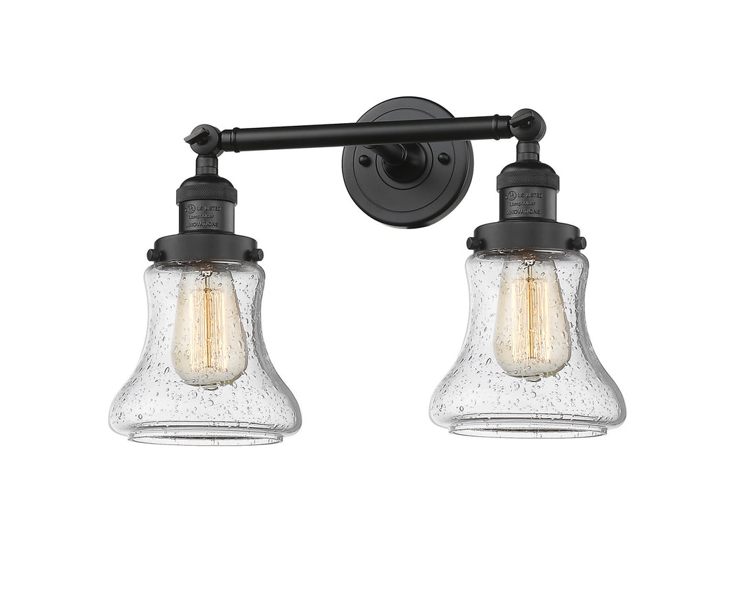 Innovations Franklin Restoration 208L-BK-G194-LED Bath Vanity Light 7 in. wide - Matte Black