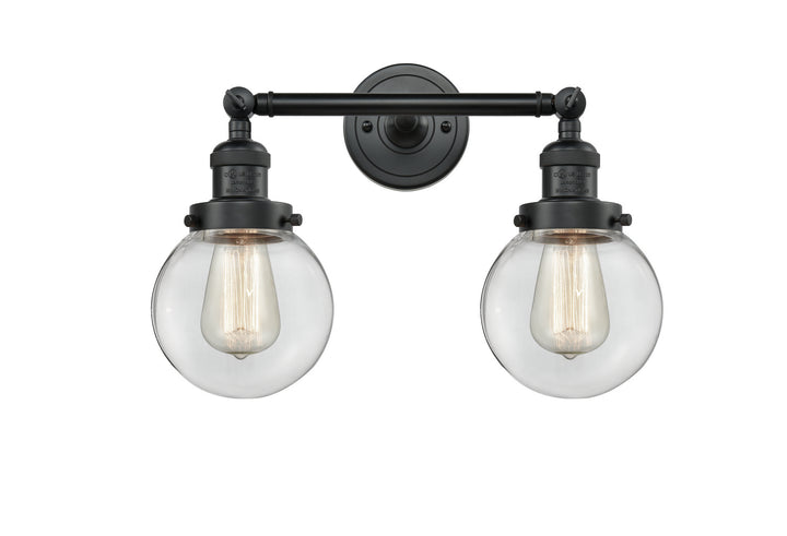 Innovations Franklin Restoration 208L-BK-G202-6 Bath Vanity Light 6 in. wide - Matte Black