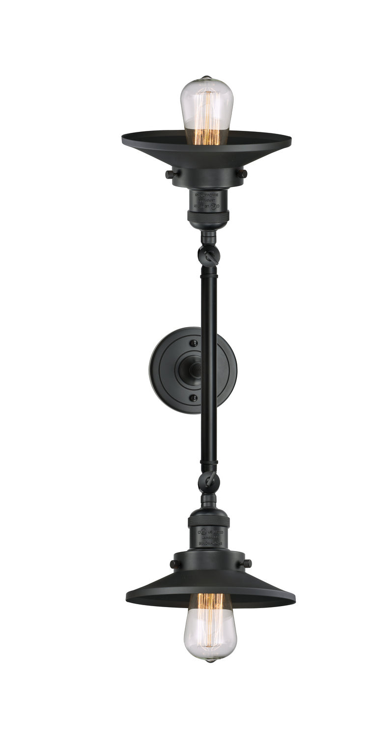 Innovations Franklin Restoration 208L-BK-M6 Bath Vanity Light 8 in. wide - Matte Black