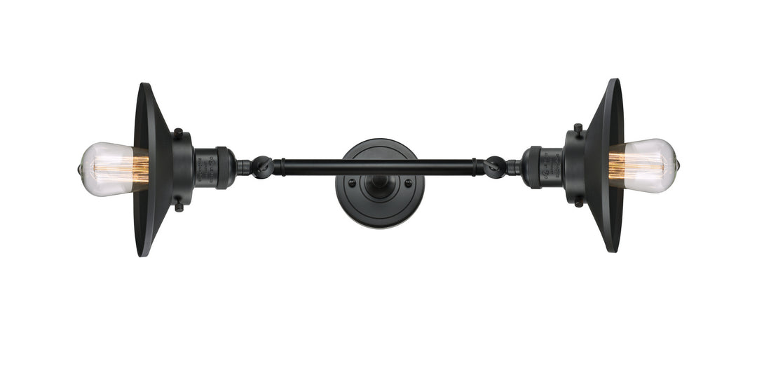 Innovations Franklin Restoration 208L-BK-M6 Bath Vanity Light 8 in. wide - Matte Black