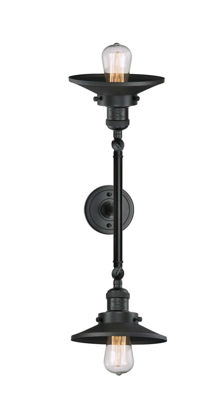 Innovations Franklin Restoration 208L-BK-M6-LED Bath Vanity Light 8 in. wide - Matte Black
