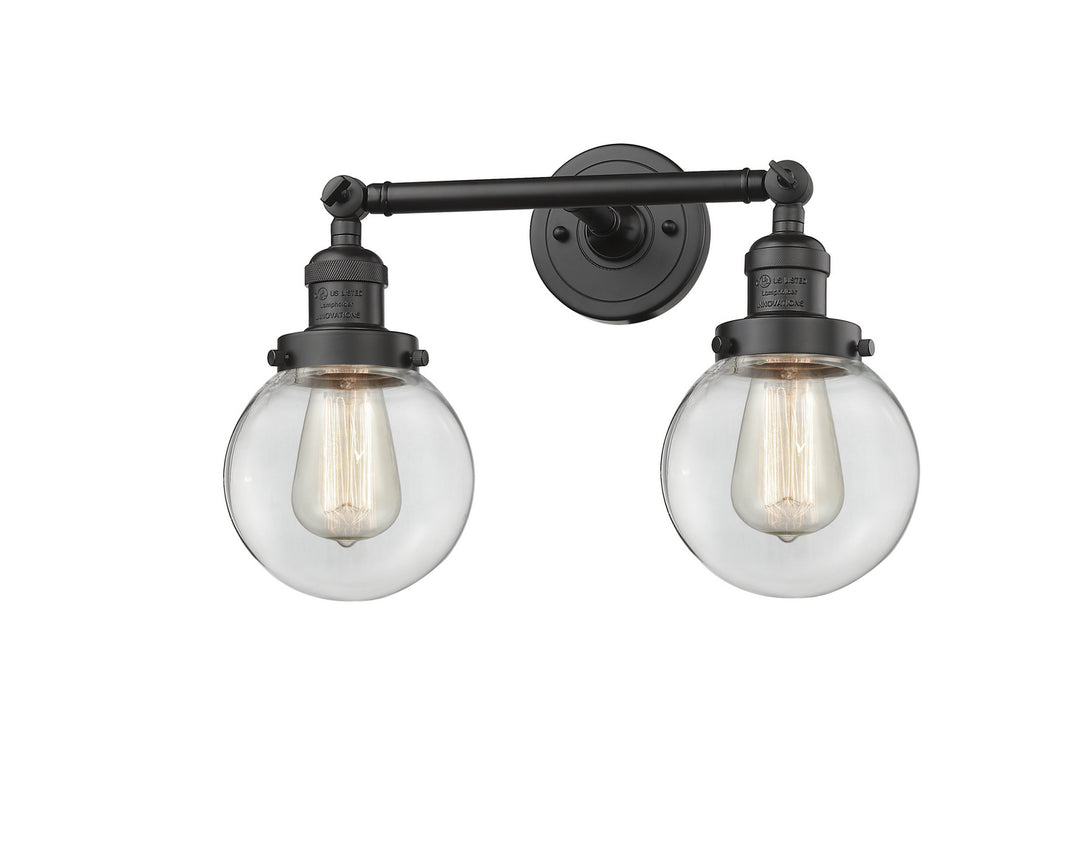Innovations Franklin Restoration 208L-OB-G202-6-LED Bath Vanity Light 6 in. wide - Oil Rubbed Bronze