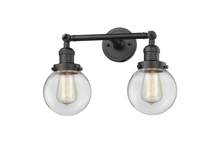 Innovations Franklin Restoration 208L-OB-G202-6-LED Bath Vanity Light 6 in. wide - Oil Rubbed Bronze
