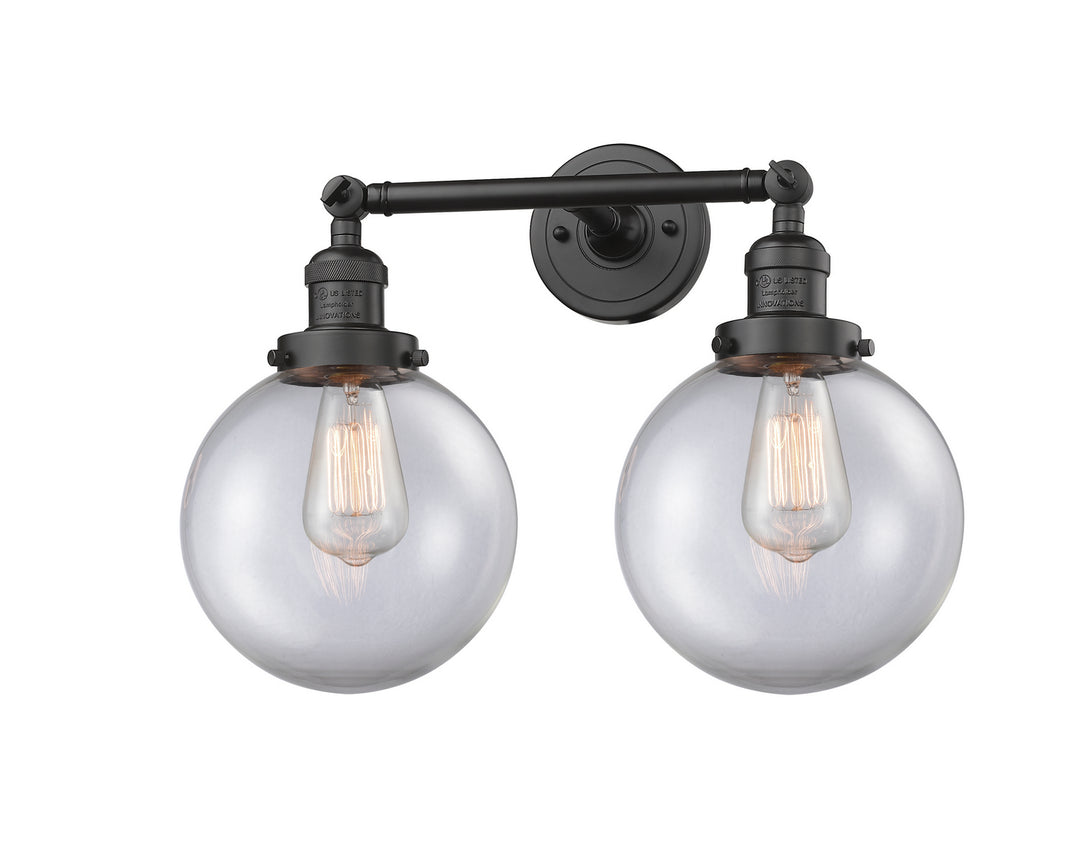 Innovations Franklin Restoration 208L-OB-G202-8-LED Bath Vanity Light 8 in. wide - Oil Rubbed Bronze