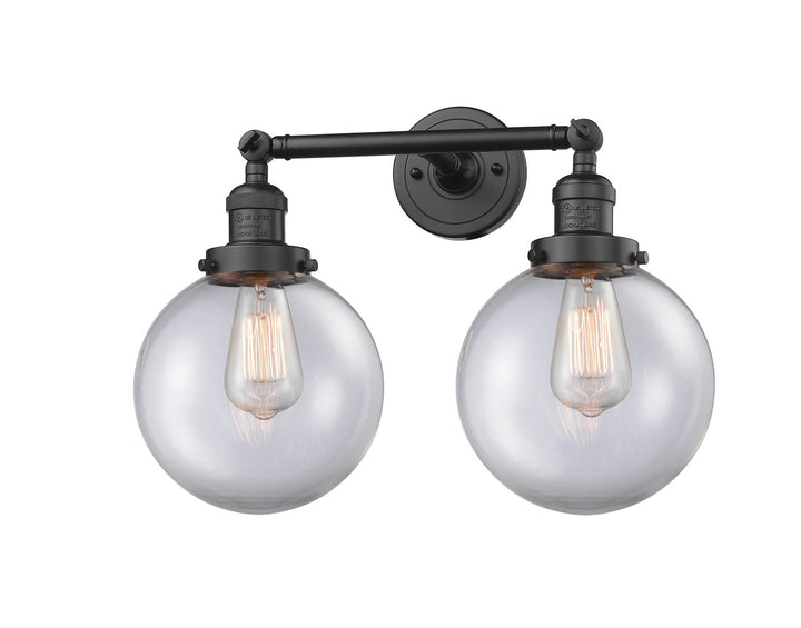 Innovations Franklin Restoration 208L-OB-G202-8-LED Bath Vanity Light 8 in. wide - Oil Rubbed Bronze
