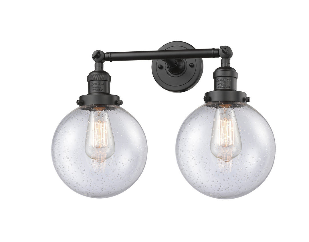 Innovations Franklin Restoration 208L-OB-G204-8-LED Bath Vanity Light 8 in. wide - Oil Rubbed Bronze