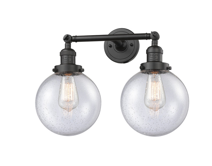 Innovations Franklin Restoration 208L-OB-G204-8-LED Bath Vanity Light 8 in. wide - Oil Rubbed Bronze