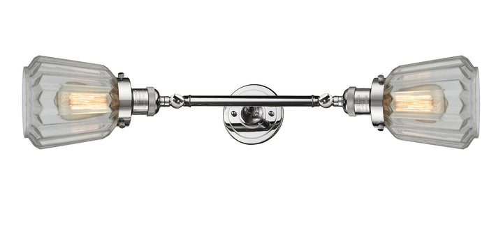 Innovations Franklin Restoration 208L-PC-G142 Bath Vanity Light 7 in. wide - Polished Chrome