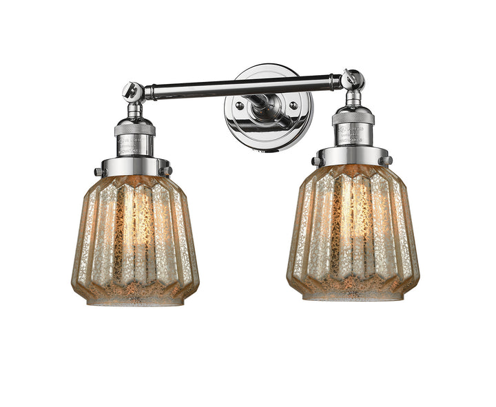 Innovations Franklin Restoration 208L-PC-G146 Bath Vanity Light 7 in. wide - Polished Chrome